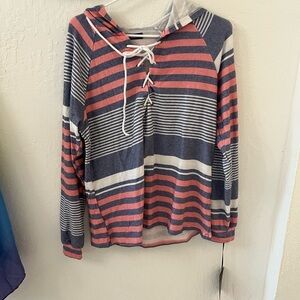 Revolve Michael Lauren Travis Lace Up Pullover Hoodie Sweater XS